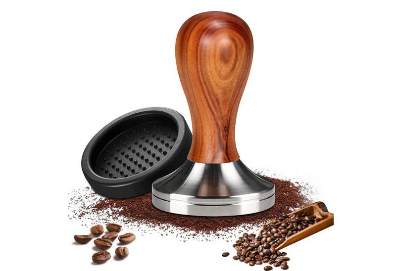 ZEUOPQ Tamper Espresso Tamper 58mm – Professioneller Kaffeestampfer aus Edelstahl, mit ergonomischem Griff, Rippelbasis und auto-kalibriertem Design von ZEUOPQ