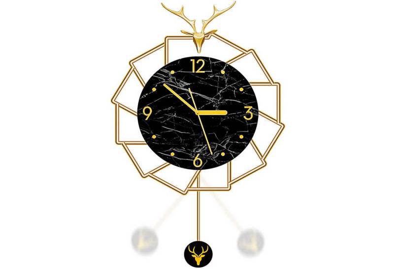 ZEUOPQ Wanduhr Luxuriöse Hirschkopf-Wanduhr (geräuschlose Einfach zu installierende) von ZEUOPQ