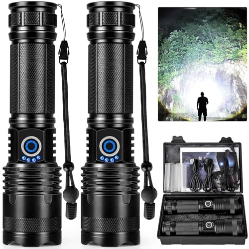 ZEUSFIRE Taschenlampe LED Aufladbar 2 Stück, 100000 Lumen Extrem Hell Taschenlampe Batteriebetrieben mit 5 Modi, IPX6 Wasserdicht Taktische Taschenlampen für Camping, Wandern, Outdoor ZEUSFIRE Taschenlampe LED Aufladbar 2 Stück, 100000 Lumen Extrem Hell Taschenlampe Batteriebetrieben mit 5 Modi, IPX6 Wasserdicht Taktische Taschenlampen für Camping, Wandern, Outdoor von ZEUSFIRE