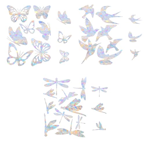 24 Stück Fensteraufkleber Vogelschutz, Fensteraufkleber Deko, Schmetterlinge, Libellen und Vögel Deko Suncatcher Sticker Vogelschutz Fenster, Prisma Fensteraufkleber Vogelschutz 24 Stück Fensteraufkleber Vogelschutz, Fensteraufkleber Deko, Schmetterlinge, Libellen und Vögel Deko Suncatcher Sticker Vogelschutz Fenster, Prisma Fensteraufkleber Vogelschutz von ZEXOWIJ