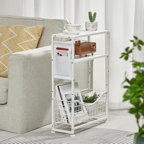 ZEXVIDA Schmaler Beistelltisch, schmaler kleiner Beistelltisch mit Zeitschriftenhalter, 3 Etagen, kleiner Sofa-Beistelltisch für kleine Räume, Sofa-Couchtische, Nachttisch für Wohnzimmer, Schlafzimmer ZEXVIDA Schmaler Beistelltisch, schmaler kleiner Beistelltisch mit Zeitschriftenhalter, 3 Etagen, kleiner Sofa-Beistelltisch für kleine Räume, Sofa-Couchtische, Nachttisch für Wohnzimmer, Schlafzimmer von ZEXVIDA