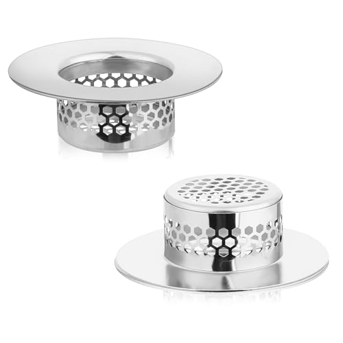 ZEYIYER 2 Stück Abflusssieb Edelstahl, Abflusssieb Waschbecken, Waschbecken Sieb, Sieb Abfluss, Abflussieb Dusche Abfluss-sieb für Wäscherei, Wischmopp, Pool, Küche, Badewanne von ZEYIYER