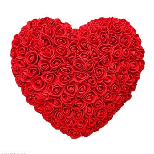 ZEYRU 3 Größen Herzrosen Künstliche Blumen Zuhause Hochzeit Festival DIY Hochzeitsdekoration Geschenk Valentinstag Romantische künstliche Rose-Rot, 45 cm von ZEYRU