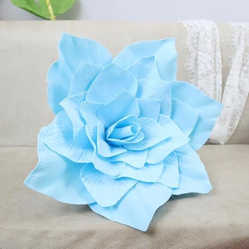 ZEYRU PE-Schaum, riesige Gänseblümchen-Rose, künstliche Blumen, Party, Bühnenbild, Arrangement, Blume, Heimdekoration, Hochzeit, Hintergrunddekoration – blau, 80 cm von ZEYRU