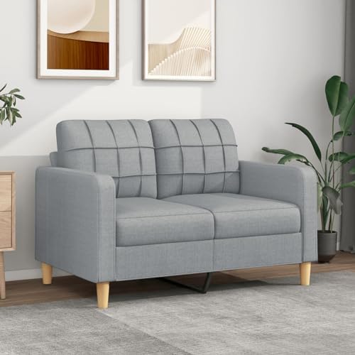 ZEYUAN 2-Sitzer-Sofa Hellgrau 120 cm Stoff, Sofa Wohnzimmer, Jugendsofa, Relaxsofa, Sofas & Couches, Sofa Für Schlafzimmer, Jugend Kinderzimmer von ZEYUAN