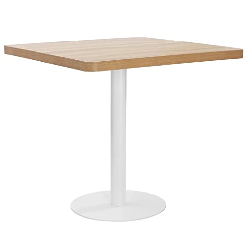 ZEYUAN Bistrotisch, Bartisch, Stehtisch, Empfangstheke, Bistro Stehtisch, Beistelltisch, Konsolentisch, Bar Table, Hellbraun 80x80 cm MDF von ZEYUAN