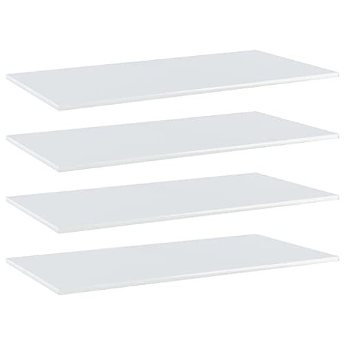 ZEYUAN Bücherregal-Bretter 4 STK. Hochglanz-Weiß 100x50x1,5 cm, Schwebende Regale, Wandregal, Floating Bookshelf, Schwimmendes Regal, Wandbrett von ZEYUAN