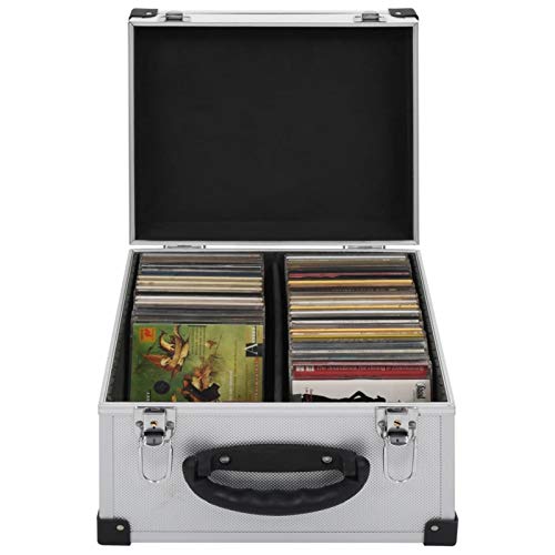 ZEYUAN CD-Koffer für 40 CDs Aluminium ABS Silbern, Cd Aufbewahrungsbox, Cd Schrank von ZEYUAN