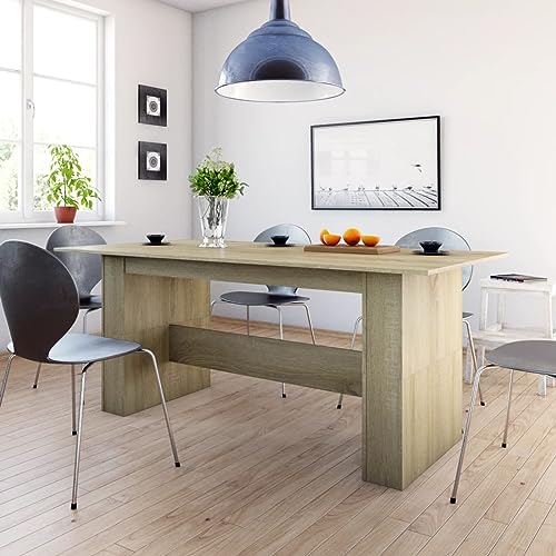 ZEYUAN Esstisch Sonoma-Eiche 180x90x76 cm Holzwerkstoff, Küchentisch, Esszimmertisch, Dining Table, Kitchen Table, Esszimmer Tisch, Sitzecke, Essen Tisch von ZEYUAN