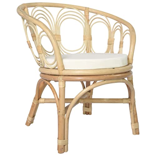 ZEYUAN Esszimmerstuhl mit Auflage, Stuhl Esszimmer, Esszimmermöbel, Essstühle, Dining Chairs, Wohnzimmer Stühle, Konferenzstühle, Natur Rattan und Leinenbezug von ZEYUAN