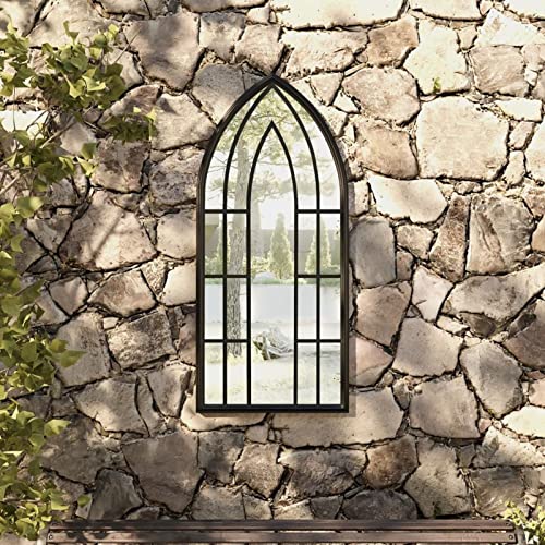 ZEYUAN Gartenspiegel, Spiegel Fenster, Kirchenfenster, Fensterförmiger Spiegel, Fensterspiegel, Window Mirror, Spiegel Landhausstil, Wandornament, Schwarz 100x45 cm Eisen ZEYUAN Gartenspiegel, Spiegel Fenster, Kirchenfenster, Fensterförmiger Spiegel, Fensterspiegel, Window Mirror, Spiegel Landhausstil, Wandornament, Schwarz 100x45 cm Eisen von ZEYUAN