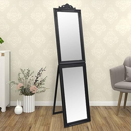 ZEYUAN Standspiegel Schwarz 40x160 cm, Ganzkörperspiegel, Full Length Mirror, Spiegel Zum Hinstellen, Bodenspiegel, Großer Spiegel, Standing Mirror von ZEYUAN