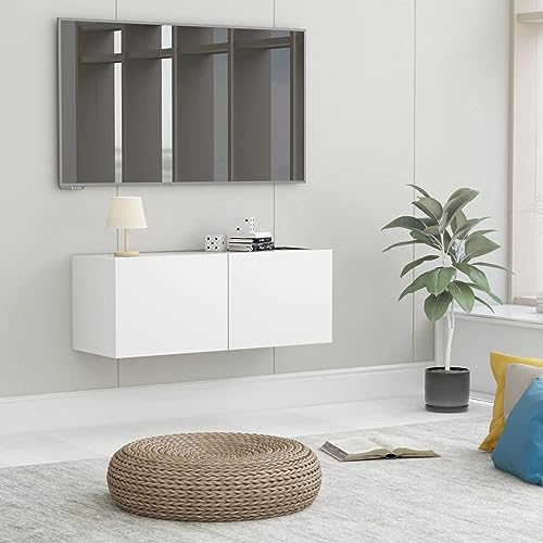 ZEYUAN TV-Schrank, Fernsehschrank, Tv-möbel & Phonomöbel, Fernsehtisch, Tv Board, Fernsehkommode, Schrank Schlafzimmer, Weiß 80x30x30 cm Spanplatte von ZEYUAN