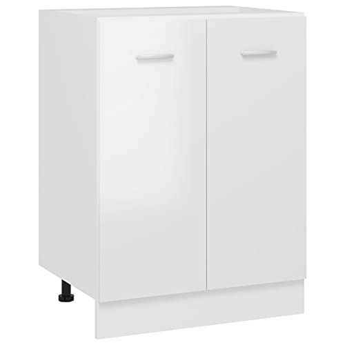 ZEYUAN Unterschrank Hochglanz-Weiß 60x46x81,5 cm Spanplatte Küchenschrank, Küchenunterschrank, Unterschrank Küche, Küchenmöbel, Miniküche, Spülschrank von ZEYUAN