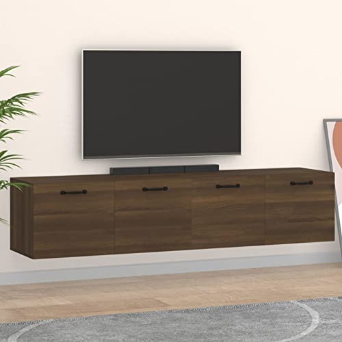 ZEYUAN Wandschränke 2 STK, Hängeschrank, Fernsehschrank, Sideboard Hängend, Sideboard Tv Lowboard, Tv Cabinet, Braun Eichen-Optik 60x36,5x35cm Holzwerkstoff von ZEYUAN