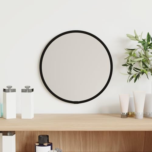 ZEYUAN Wandspiegel Schwarz Ø 20 cm Rund, Wall Mirror, Spiegel Schlafzimmer, Garderobenspiegel, Spiegel Schmal, Badspiegel, Kosmetikspiegel, Dekorative Spiegel von ZEYUAN