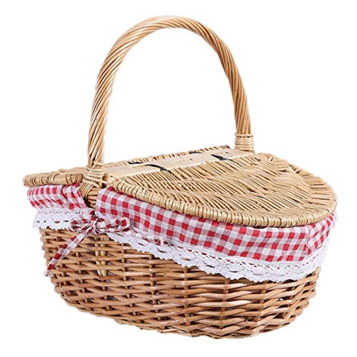 ZEZA Wicker Picknick Korb Landhaus mit Deckel und & für Picknicks, Partys, Hochzeiten und Abende von ZEZA