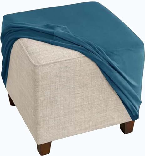 Fußhocker Bezug Ottomane Quadratisch Schonbezug Hockerbezug 60x60 /40x40 Stretch Samt Husse für Fußhocker Ottomanischer Hocker-Bezug Überzug Hocker Protector Waschbar ( Color : #10 , Size : 65x65cm/26 von ZEaink