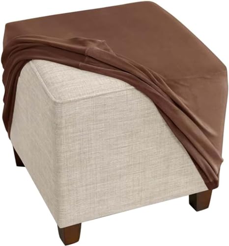 Fußhocker Bezug Ottomane Quadratisch Schonbezug Hockerbezug 60x60 /40x40 Stretch Samt Husse für Fußhocker Ottomanischer Hocker-Bezug Überzug Hocker Protector Waschbar ( Color : #11 , Size : 80x80cm/32 von ZEaink