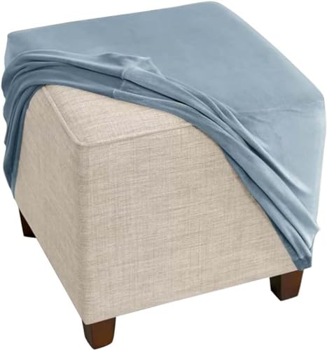 Fußhocker Bezug Ottomane Quadratisch Schonbezug Hockerbezug 60x60 /40x40 Stretch Samt Husse für Fußhocker Ottomanischer Hocker-Bezug Überzug Hocker Protector Waschbar ( Color : #6 , Size : 80x80cm/32x von ZEaink