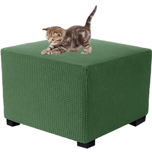 Stretch Ottomane Hockerbezug Quadratisch Schonbezug 60x60/40x40/50x50 Jacquard Fußhocker Bezug Ottomane Abdeckung Überzug Hocker Protector Waschbar Hockerabdeckung ( Color : #13 , Size : 50x50x40cm ) von ZEaink
