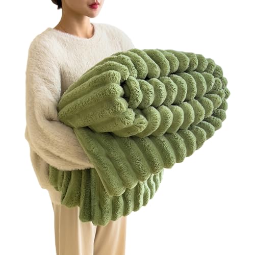 Kuscheldecken Warme Flauschig Plüsch Decke: Dicke Weiche Kaninchen Plüschdecke für Bett Sofa Auto Büro Wohndecke Winter Überwurfdecke Tagesdecken (Grün, 180 * 200cm) von ZF YLYH