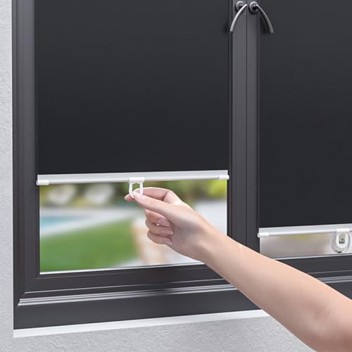 ZF YLYH Verdunklungsrollo Saugnapfes Rollo Fensterrollo Sonnenschutz, Tragbar Außenrollo Dachfenster Verdunkelung Temporär Fensterabdeckung, Blickdichtes Rollo(58 * 125cm) von ZF YLYH