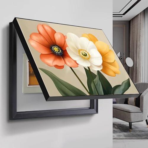Sicherungskasten Abdeckung Wandmontiert Schrank Stromverteiler Kreativ Flip-Cover Dekoratives Bild Verteilerkastens Gemälde Ausblenden for Esszimmer ZFDGHF(A,70x60cm/27.5x23.6in) von ZFDGHF