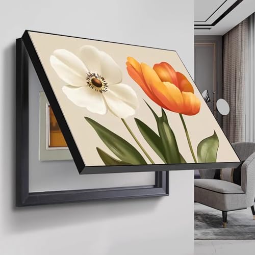 Sicherungskasten Abdeckung Wandmontiert Schrank Stromverteiler Kreativ Flip-Cover Dekoratives Bild Verteilerkastens Gemälde Ausblenden for Esszimmer ZFDGHF(B,70x60cm/27.5x23.6in) von ZFDGHF