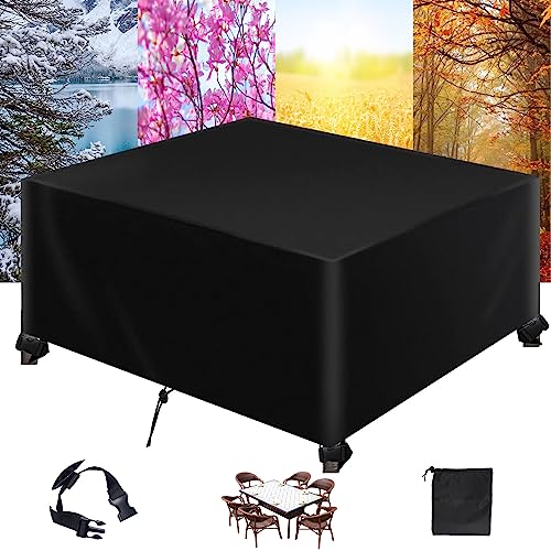 Abdeckung Gartenmöbel,Rechteckig 420D Oxford Gewebe Outdoor Schutzhülle,Wasserdichtes UV-Beständiges für Outdoor-Sofa Gartentische, Stühle und Möbelsets-Black|| 200x130x80cm(LxWxH) von ZFEBHMY
