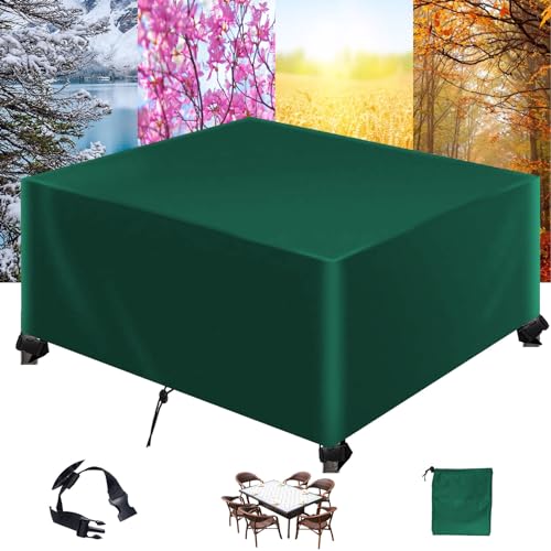 Abdeckung Gartenmöbel,Rechteckig 420D Oxford Gewebe Outdoor Schutzhülle,Wasserdichtes UV-Beständiges für Outdoor-Sofa Gartentische, Stühle und Möbelsets-Green|| 120x120x74cm(LxWxH) von ZFEBHMY