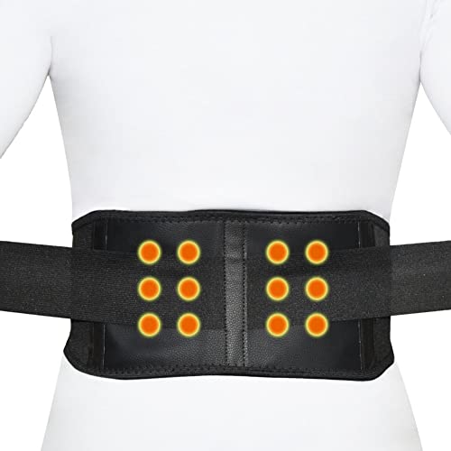 Atmungsaktiv Rückenbandage Selbsterhitzung Rückenstützgürtel 20 Magnete Zur Schmerzlinderung Und Verletzungsprävention Männer Und Frauen Ischias Bandscheibenvorfall Skoliose (Color : Black, Size : M von ZFF