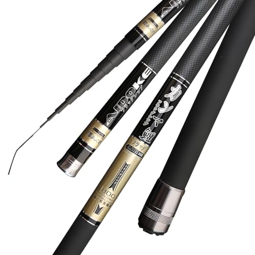 ZFF Kohlenstoff Angelrute 8-12M Ultra Hard Super Light Teleskopstange Stick Karpfenrute Stipprute Nicht Leicht Zu Brechen Leicht Zu Tragen Geeignet FüR FlüSse Seen Und Ozeane(12m) von ZFF