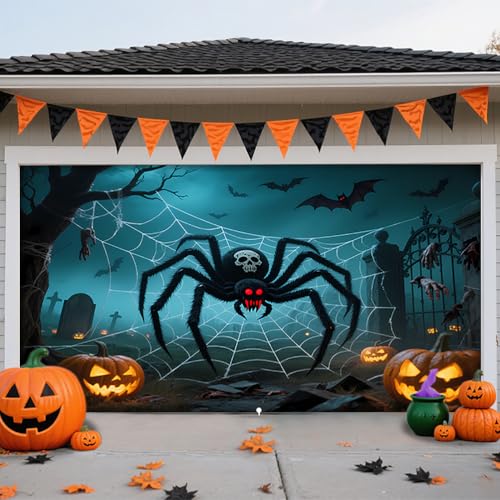 ZFFLYH Halloween Garagentor Abdeckung, Große Hängende Garagentor Banner Hintergrund Horror Halloween Wanddekorationen Für Outdoor Indoor Home Party,Spider Web,8 * 7FT ZFFLYH Halloween Garagentor Abdeckung, Große Hängende Garagentor Banner Hintergrund Horror Halloween Wanddekorationen Für Outdoor Indoor Home Party,Spider Web,8 * 7FT von ZFFLYH