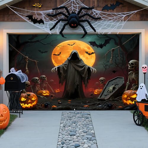 ZFFLYH Halloween Garagentor Abdeckung Banner Dekorationen, Große Hängende Banner Hintergrund Wandbild Für Für Den Außenbereich Home Yard Halloween Dekor Party,Ghost,16 * 7FT ZFFLYH Halloween Garagentor Abdeckung Banner Dekorationen, Große Hängende Banner Hintergrund Wandbild Für Für Den Außenbereich Home Yard Halloween Dekor Party,Ghost,16 * 7FT von ZFFLYH