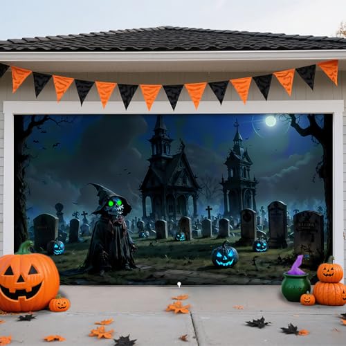 ZFFLYH Halloween Garagentor Abdeckung Banner Dekorationen Hängende Kulisse Türabdeckung Wanddekoration Für Zuhause Outdoor Indoor Urlaub Party,Cemetery,8 * 7FT ZFFLYH Halloween Garagentor Abdeckung Banner Dekorationen Hängende Kulisse Türabdeckung Wanddekoration Für Zuhause Outdoor Indoor Urlaub Party,Cemetery,8 * 7FT von ZFFLYH
