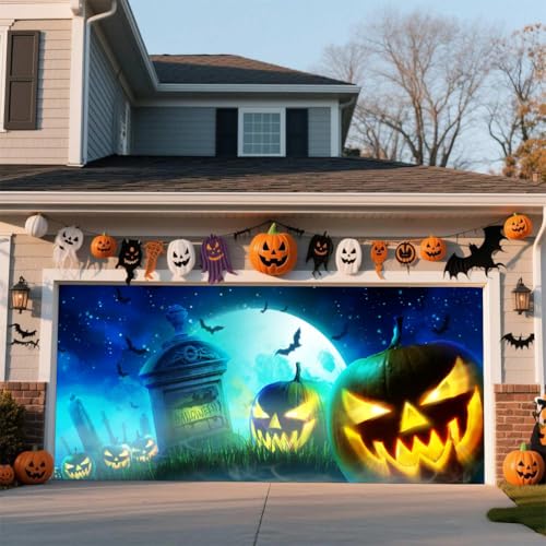 ZFFLYH Halloween Garagentor Abdeckung Banner Outdoor Home Dekorationen Halloween Hängende Hintergrund Türabdeckung Garage Wanddekoration,Tombstone,8 * 7FT ZFFLYH Halloween Garagentor Abdeckung Banner Outdoor Home Dekorationen Halloween Hängende Hintergrund Türabdeckung Garage Wanddekoration,Tombstone,8 * 7FT von ZFFLYH