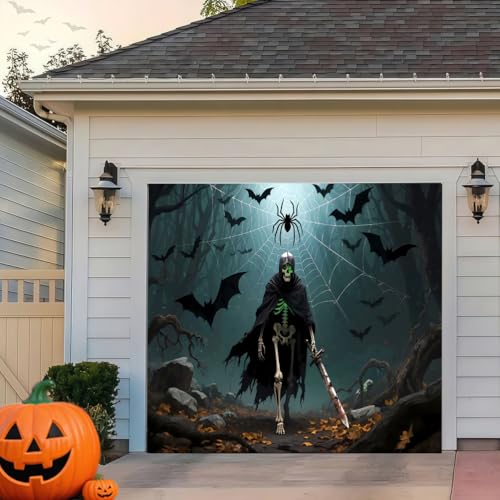 ZFFLYH Halloween Garagentor Abdeckung Dekorationen Banner, Große Halloween Hängende Kulisse Türabdeckung Wanddekorationen Für Outdoor Urlaub Dekorationen,Skull Swordsman,8 * 7 ZFFLYH Halloween Garagentor Abdeckung Dekorationen Banner, Große Halloween Hängende Kulisse Türabdeckung Wanddekorationen Für Outdoor Urlaub Dekorationen,Skull Swordsman,8 * 7 von ZFFLYH