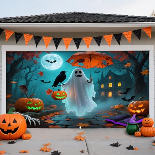 ZFFLYH Halloween Garagentor Abdeckung Große Hängende Banner Fotografie Hintergrund Garage Wanddekorationen Für Outdoor Home Yard Halloween Dekor Party Fotokabine,Ghost,16 * 7FT ZFFLYH Halloween Garagentor Abdeckung Große Hängende Banner Fotografie Hintergrund Garage Wanddekorationen Für Outdoor Home Yard Halloween Dekor Party Fotokabine,Ghost,16 * 7FT von ZFFLYH