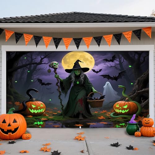 ZFFLYH Halloween Garagentor Abdeckung Große Hängende Banner Fotografie Hintergrund Garage Wanddekorationen Für Outdoor Home Yard Halloween Dekor Party Fotokabine,Witch bat,16 * 7FT ZFFLYH Halloween Garagentor Abdeckung Große Hängende Banner Fotografie Hintergrund Garage Wanddekorationen Für Outdoor Home Yard Halloween Dekor Party Fotokabine,Witch bat,16 * 7FT von ZFFLYH