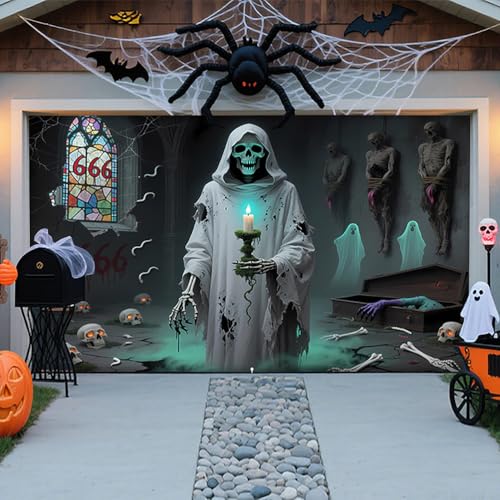 ZFFLYH Halloween Garagentor Dekorationen Halloween Hängendes Banner Hintergrund Horror Wanddekoration Party Foto Hintergründe Für Außenfenster Hof,Ghost,8 * 7FT ZFFLYH Halloween Garagentor Dekorationen Halloween Hängendes Banner Hintergrund Horror Wanddekoration Party Foto Hintergründe Für Außenfenster Hof,Ghost,8 * 7FT von ZFFLYH