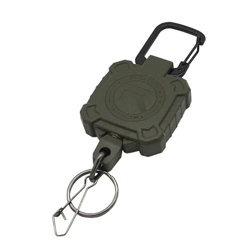 Militärischer Taktischer Ausrüstungsaufroller, Molle Tactical Gear Tether und Ein Einziehbarer Schlüssel-/Multitool-Halter für Ausweishalter Schlüssel Gepäck(Brown) von ZFFOZZ