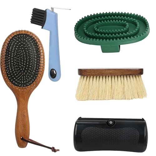 ZFFOZZ 5-teiliges Pferdepflege-Set Mit Hufbürste, Schweifkamm, Haarschaber, Körper- und Gesichtsbürsten, Ideal für die Pferdepflege ZFFOZZ 5-teiliges Pferdepflege-Set Mit Hufbürste, Schweifkamm, Haarschaber, Körper- und Gesichtsbürsten, Ideal für die Pferdepflege von ZFFOZZ