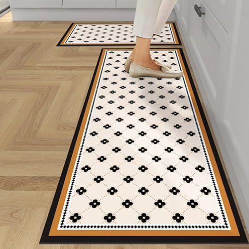 ZFFOZZ Anti-Ermüdungs-Küchenteppich, rutschfeste Küchenmatten ergonomische Komfort-Stehmatte für Küchenboden Bürospüle Wäscherei Küchendekor(Style1,24 * 39in+24 * 71in) von ZFFOZZ