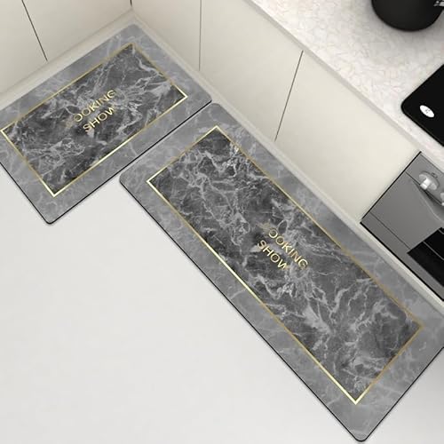 ZFFOZZ Küchenmatte und Teppich, Weiche Kieselgur Polsterung und Anti-Ermüdung Anti-Rutsch Wasserdichtes Absorbierendes Pad Ergonomisches Komfort Pad Design für Küche Boden Büro(Style1,18 * 28in) von ZFFOZZ
