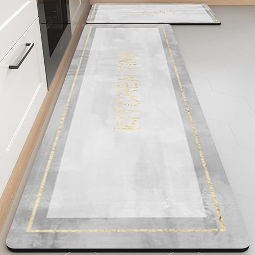 ZFFOZZ Küchenmatte und Teppich, Weiche Kieselgur Polsterung und Anti-Rutsch Wasserdichtes Absorbierendes Pad Komfort Pad Design für Küche Boden Büro(Style2,18 * 28in) von ZFFOZZ