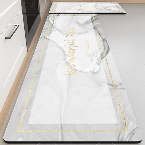 ZFFOZZ Küchenmatte und Teppich, Weiche Kieselgur Polsterung und Anti-Rutsch Wasserdichtes Absorbierendes Pad Komfort Pad Design für Küche Boden Büro(Style3,18 * 28in) von ZFFOZZ