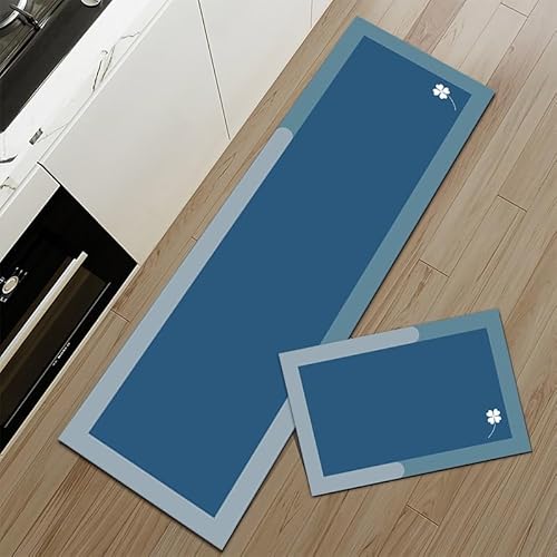 ZFFOZZ Küchenmatten für den Boden, rutschfeste Bodenkomfortmatten Waschbar Kieselgur Wasserdicht Absorbierend Schnell Trocken für Küche Boden Büro(Blue,16 * 47in) von ZFFOZZ
