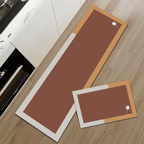 ZFFOZZ Küchenmatten für den Boden, rutschfeste Bodenkomfortmatten Waschbar Kieselgur Wasserdicht Absorbierend Schnell Trocken für Küche Boden Büro(Coffee Brown,16 * 47in) von ZFFOZZ