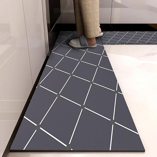 ZFFOZZ rutschfeste Küchenmatte Küchenteppich Set, Wasserdichtes Haus gepolstert Kieselgur Matten Waschbar Matten und Teppiche für Küche Flur(Style1,18 * 28in+18 * 59in) von ZFFOZZ